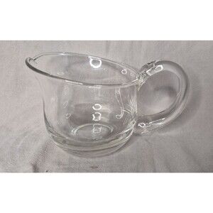 Vintage TAG Clear Glass Hand Blown Sauce Gravy Boat Pitcher Creamer